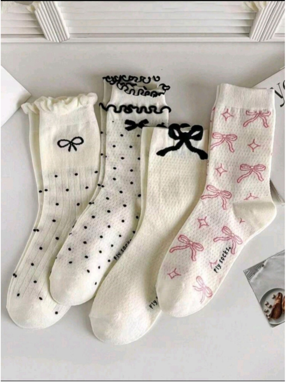 4 Pairs Bowknot Women Socks